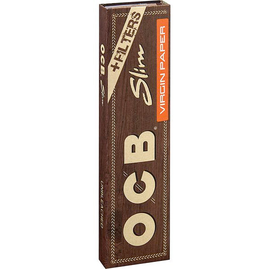 OCB Unbleached Slim Virgin Paper+Tips