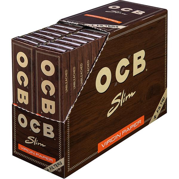 OCB Unbleached Slim Virgin Paper+Tips