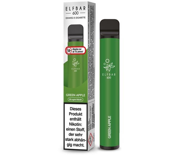 Elf Bar 600 Einweg E-Zigarette - Green Apple 20 mg/ml